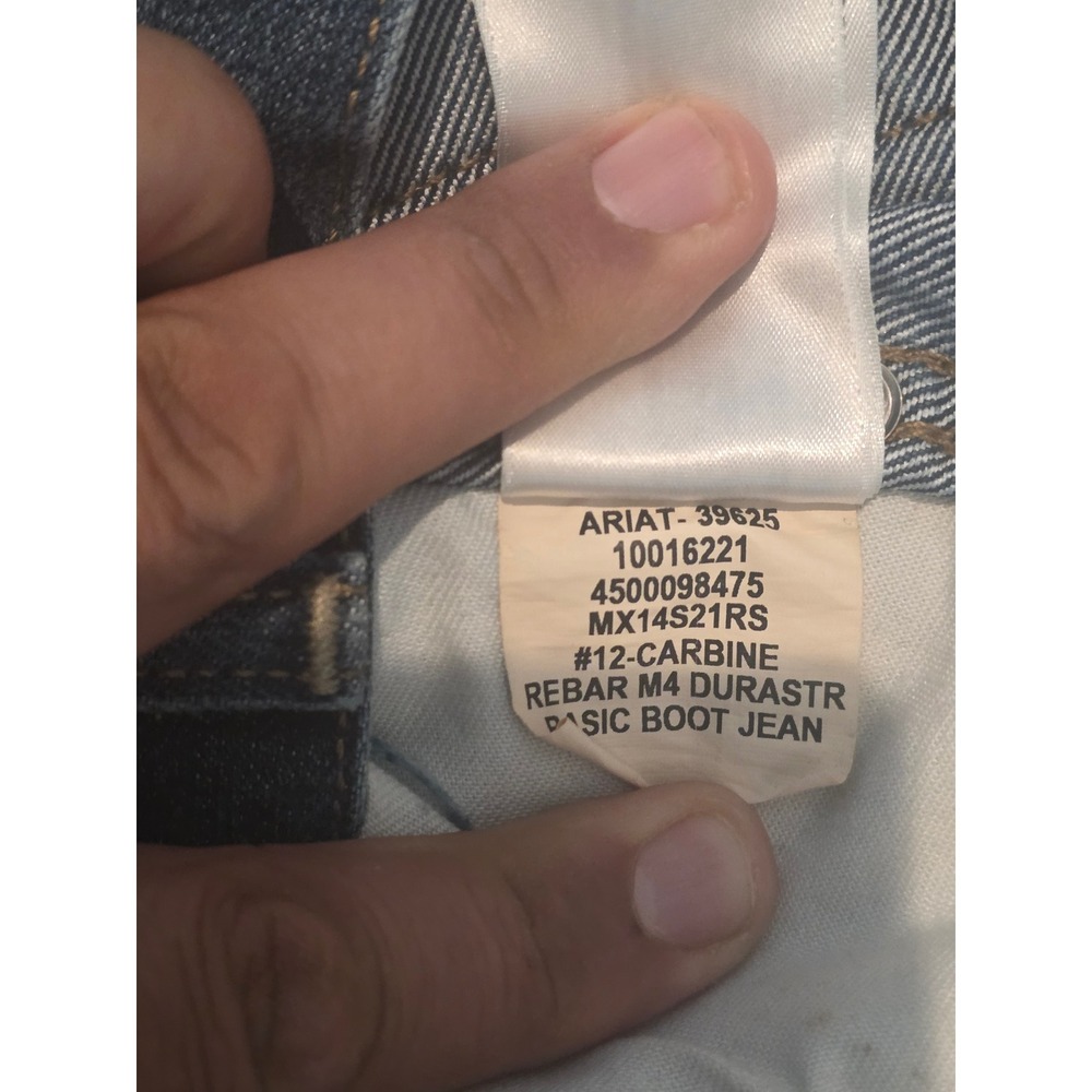 Ariat Rebar M4 Durastretch Relaxed Boot Cut Jeans‎ Mens 40x32 Blue 10016221 - Picture 8 of 11